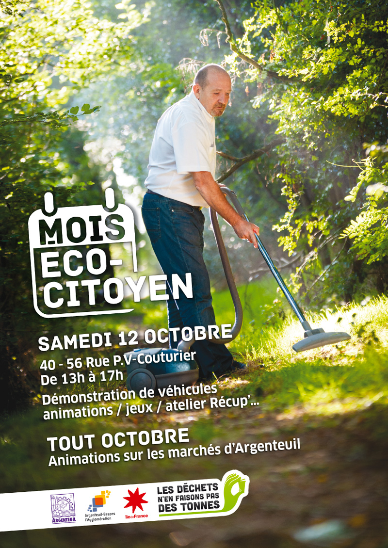 benjamin lecoq - graphiste paris - logo publicité - communication publique - affiche campagne mois éco-citoyen agglomération ville Argenteuil Bezons