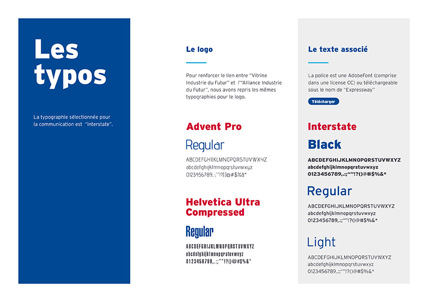 graphiste identité visuelle guideline typographie - paris clichy - vitrine industrie du futur par benjamin lecoq